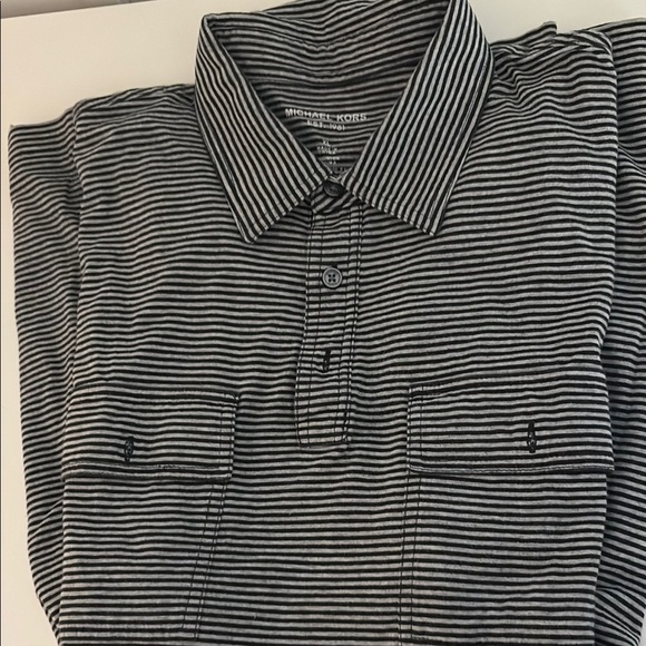 Michael Kors Monochrome Striped Polo - Picture 2 of 4